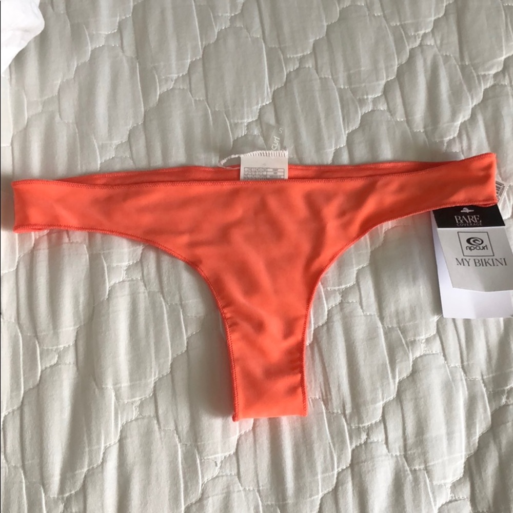 Coral bikini thong bottoms